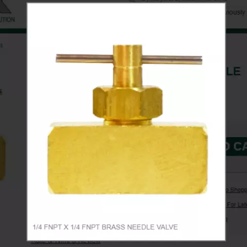 1/4 Fnpt X 1/4 Fnpt Brass Needle Valve # 46056