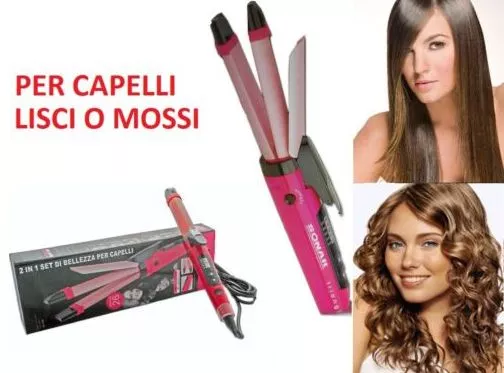 Piastra professionale 2 in 1. Per capelli lisci,  mossi, ricci.Riccio,liscio,OK!