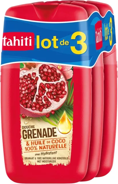 Tahiti Gel Douche 3X 250 Ml Grenade & Huile De Coco Ingrédients or. naturels