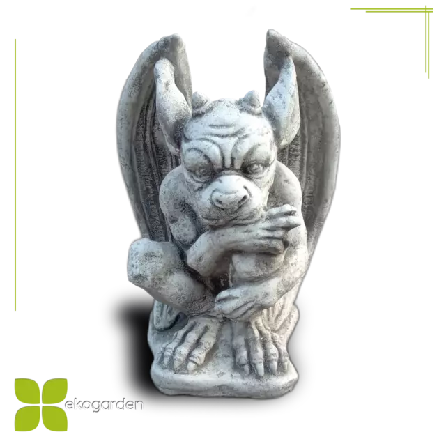 Gargoyle Statue Skulptur 964 Steinfigur Steinguss Deko Gartendeko Figur H-27cm