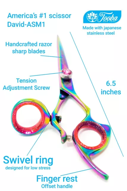 TOOBA 6.5" Swivel Ring Hair Cutting Shear Barber Hairdressing Salon Scissor