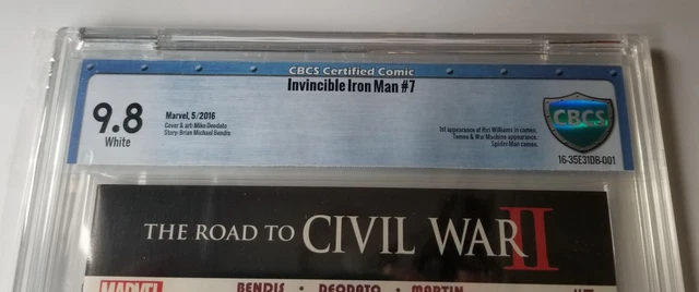 INVINCIBLE IRON MAN #7 2016 1st cameo Riri Williams Ironheart CBCS 9.8 NOT CGC 2