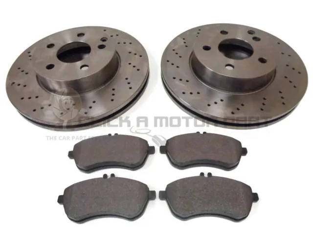 MERCEDES C200 CDi AMG SPORT W204 07-14 FRONT 2 DRILLED BRAKE DISCS AND PADS SET