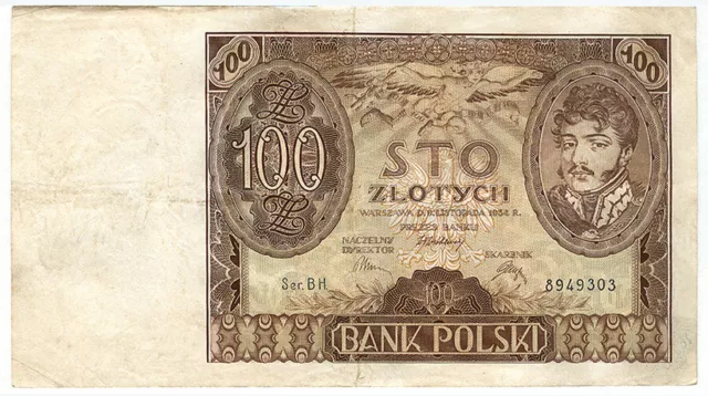 POLEN - BANK  POLSKI  - 100 Zlotych  1934 - SERIE " BH. "