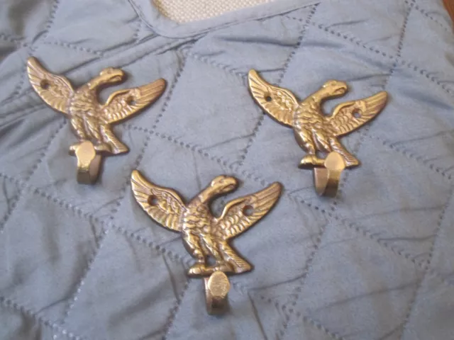 Vintage Brass American Eagle  Hook Coat Hanger  2 1/2 x 2 1/2
