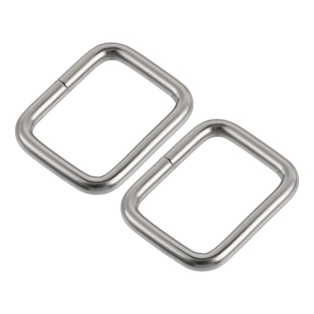 Metallo Rettangolo Anello Fibbie 25 x 20mm Dimensioni interne Argento Tono 15pz