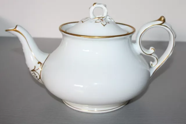 KPM Berlin Sceptre Brand Old, Big Tea Pot White with Gold