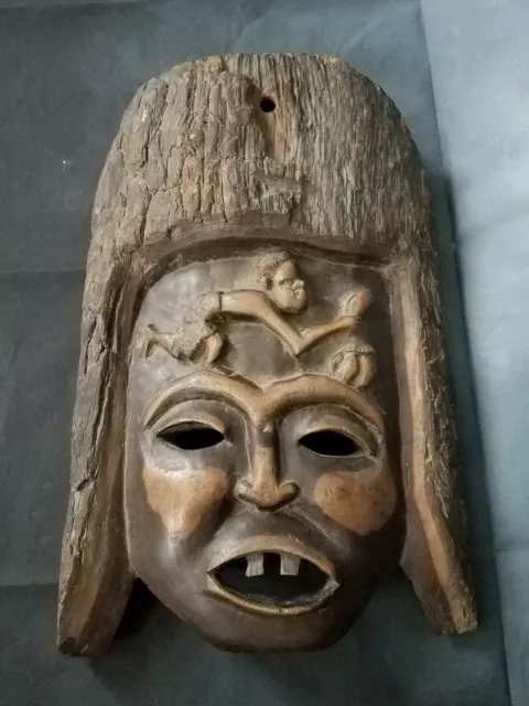 Old African Hand Carved African Tribal Wood Face Mask