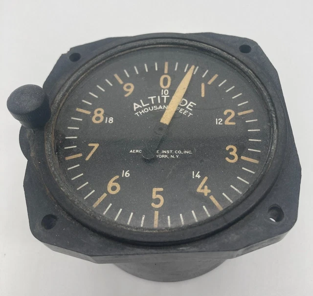 VINTAGE AEROMARINE AIRPLANE Aircraft Altitude Indicator Altimeter Gauge