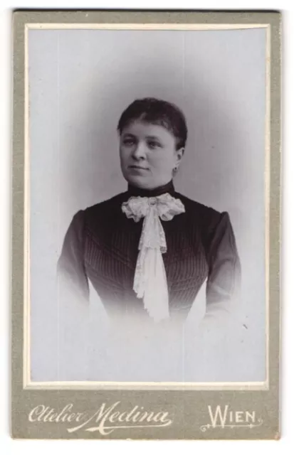 Photography Atelier Medina, Vienna, Portrait Woman in Dark Blouse with White Rusc
