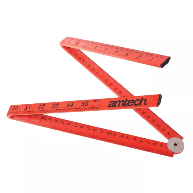 Amtech 1m Folding Plastic Ruler Metric Imperial Rule 100cm