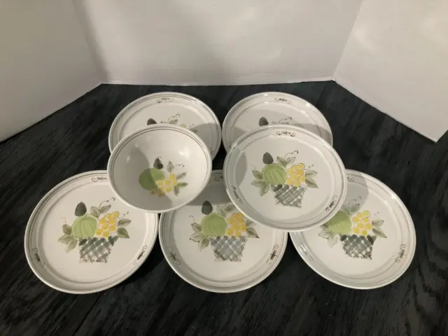 EUC & VTG NORITAKE (8573) "Plenty" Stoneware Salad/Dessert Plates Set of 6