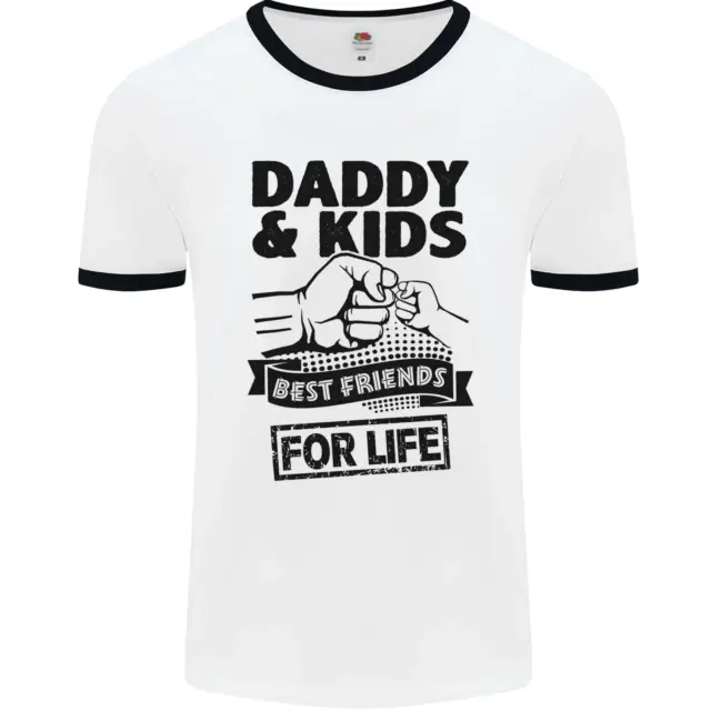 Daddy & Kids Best Friends Fathers Day Mens White Ringer T-Shirt