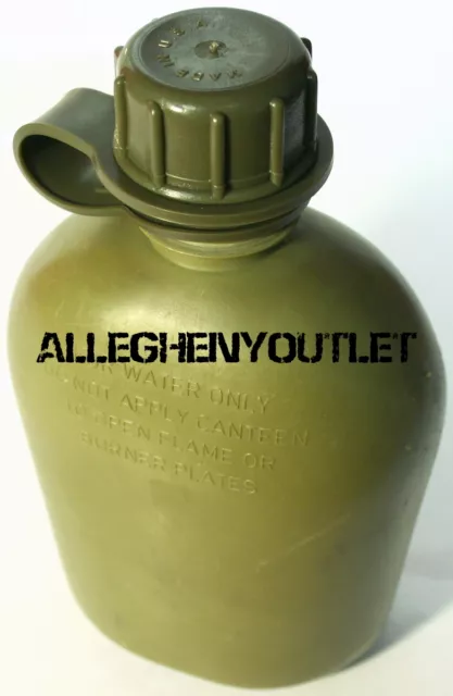 USGI US Army Military 1 QUART RIGID HARD PLASTIC 1QT CANTEEN OD VGC w/ NEW CAP