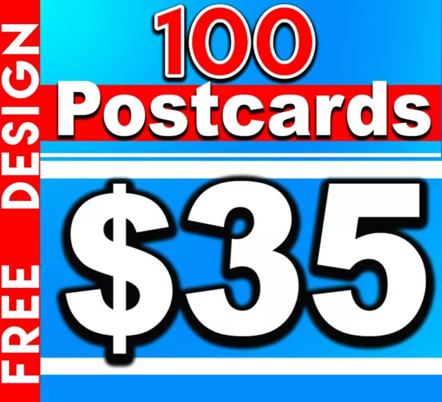 100 Custom Full Color 2 sided 4x6 Postcards UV Glossy