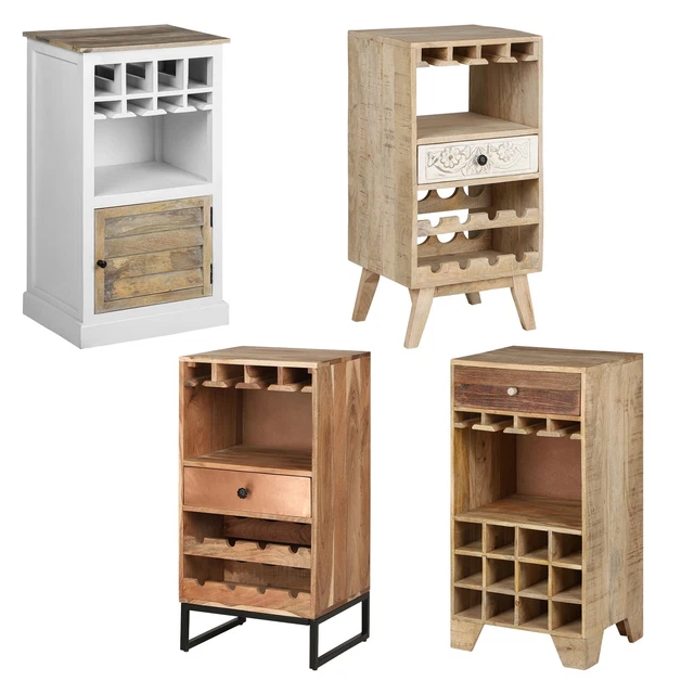Armoire à Vin Campagne En Bois - Vitrine Vaisselier/Buffet Rétro Palazzo Int
