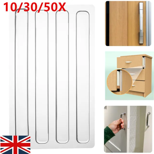 Self Adhesive Buffer Strips Silicone Door Stopper Cabinet Bumpers Wall Protector