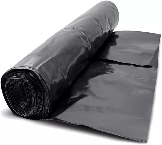 Damp Proof Membrane Black 1200g 300MU Polythene Sheeting DPM 4m Wide x 6m