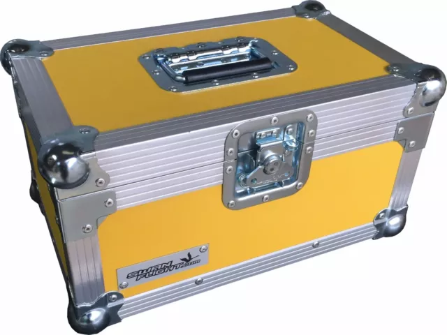 7" Single 200 Swan Flight Case Vinyl Record Box (Yellow Rigid PVC)
