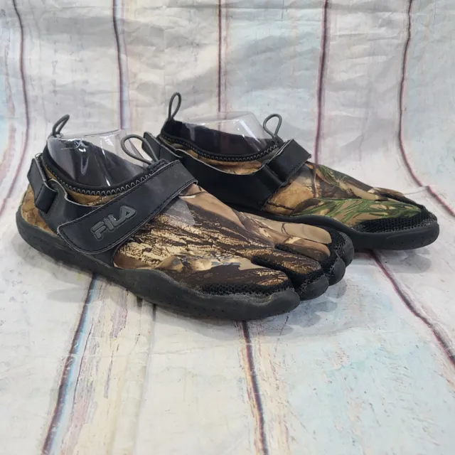 FILA Skele-Toes EZ Slide Men Shoes Realtree Camo Barefoot Water Size 11