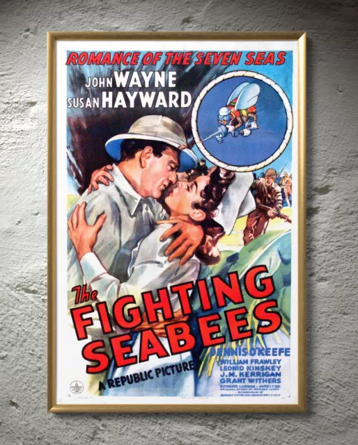 The Fighting Seabees John Wayne 1944 Movie Poster 24"x36" Borderless Glossy 4426