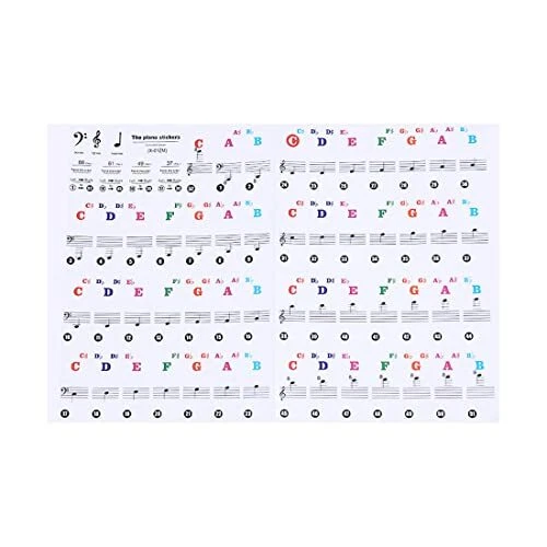 1 Pièce Autocollants de Piano Autocollants Clavier Piano Clavier Colorés Auto...