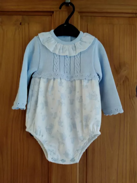 3-6 mesi stile spagnolo nuovo bambino bambino blu unisex