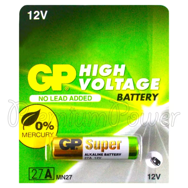 1 x GP 27A Alkaline Super battery 12V MN27 A27 GP27A E27A EL812 L828 Alarms