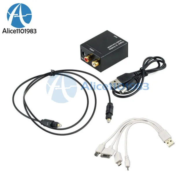 3.5mm Optical Coaxial Toslink Digital to Analog Audio Converter Adapter RCA L/R