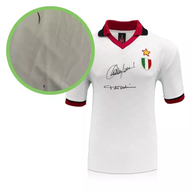 Baresi & Maldini Signed AC Milan 1994 European Cup Football Jersey. Damaged B