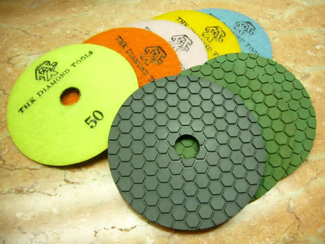 4" inch 100mm THK Diamond DRY polishing pads pad wheel marble granite stone AAA