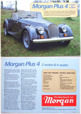 Morgan Plus 4 2-Litre 2 & 4 Seater Fiat engined 1985 Original UK Sales Brochure Morgan Plus 4 2-Litre 2 & 4 Seater Fiat engined 1985 Original UK Sales Brochure
