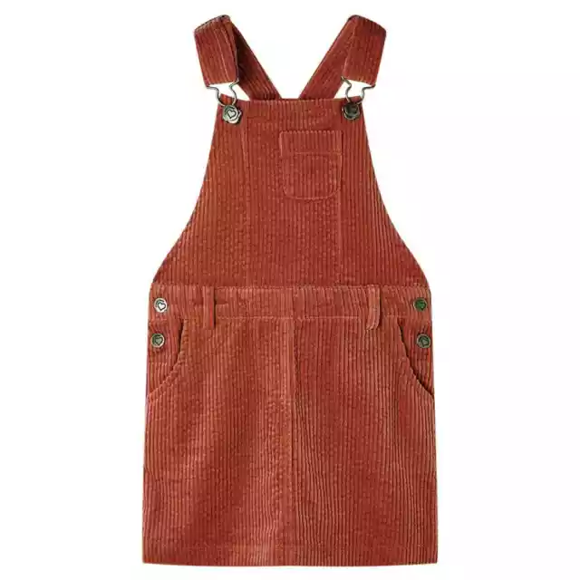 Robe salopette pour enfants velours côtelé cognac 116 H3D9