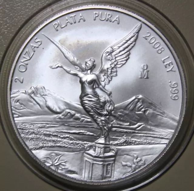 Messico 2 Uz 999 argento ""Libertad"" 2008 ""Plata Pura"" #F5877 ST-BU raro