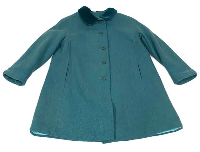 Curtsy Coats Vintage 40s 50s Girls Childs Kid Wool Mid Century Swing Jacket 6X