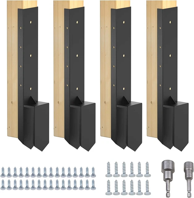 Fence Post Repair Kit 12 Gauge Steel6*6 Fence Post Support Heavy Duty Fence P...
