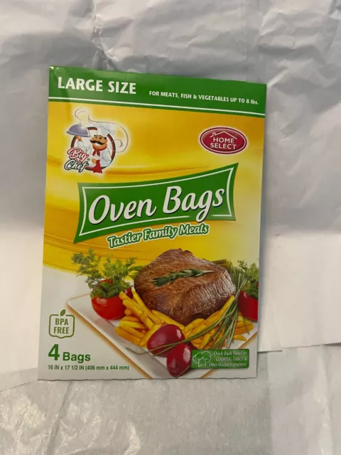 3 Pack Home Select Big Chef Large Oven Bags, 4 Ct Each