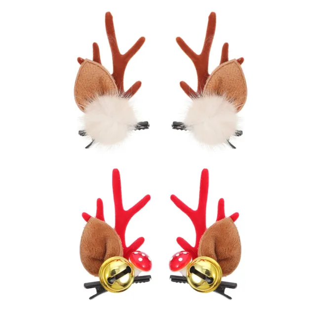 2 paia fermagli natalizi corna fermaglio per capelli renna costume decorazione per capelli forcina