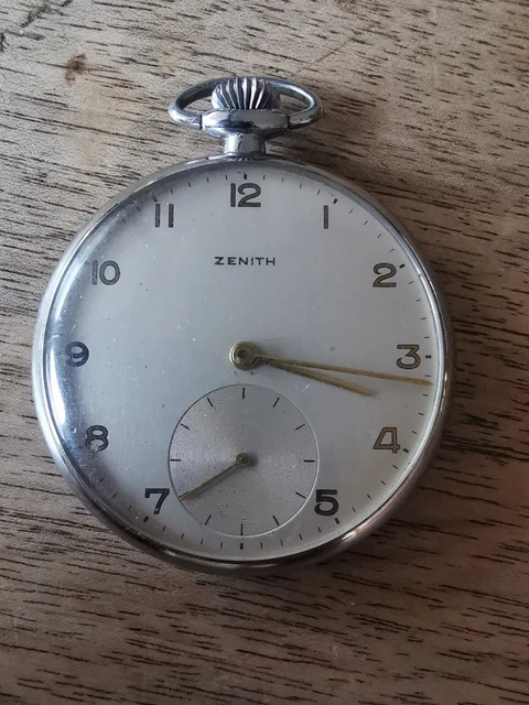 Montre à Gousset Ancienne Zenith Art Déco En Argent 800 Niello – Années 1920