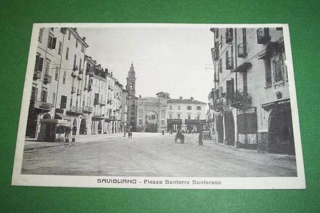 Cartolina Savigliano - Piazza Santorre Santarosa 1940