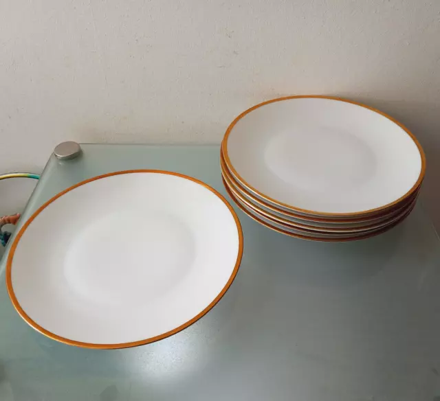 Hutschenreuther 6 x Dessertteller Kuchenteller Goldrand Midcentury