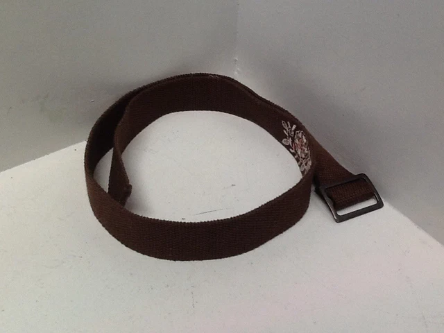Girls Fashion Belt For Maximum Waist Size 31" Brown Floral Decoration F27D