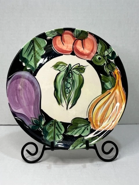 Vicki Carroll Studio Bon Appetite Dinner Plate SIGNED