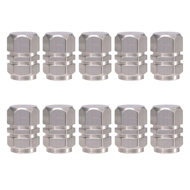 Sleek and Sturdy Silver Tire Valve Stem Cap for Car Truck Chrome Aluminum