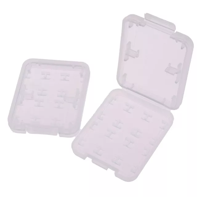 2 piezas 8 en 1 Transparente Soporte para Tarjeta de Memoria MS Estuche de Plástico Almacenamiento .TM