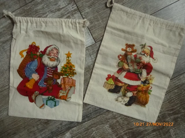 2x Nikolaus Beutel Geschenk Verpackung Weihnachten Weihnachtsmann