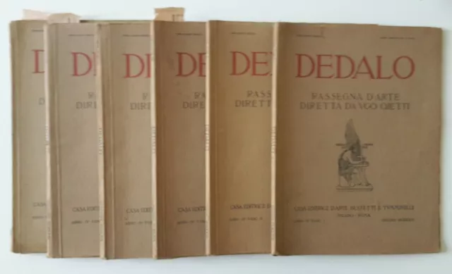 Dedalo Rassegna D'arte Diretta Da Ugo Ojetti Anno 4° Numeri 1-2-3-6-7-12