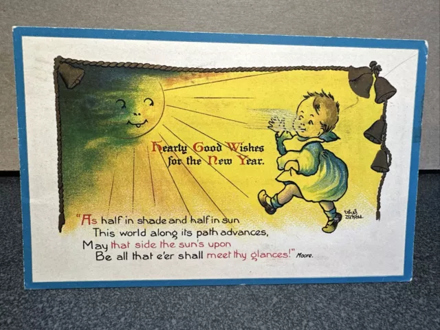 Hearty good wishes for the new year postcard