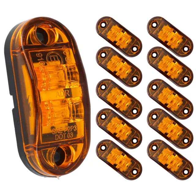 10/20X Marker Lights 2.5" LED Truck Trailer Oval Clearance Side Light AmberΓLamp