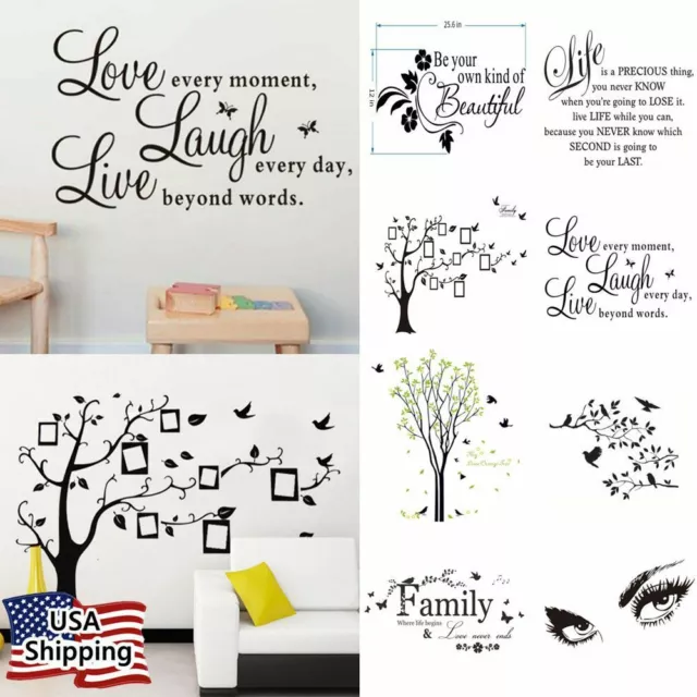 Vinyl Home Room Decor Art Quote Wall Decal DIY Stickers Bedroom Removable Mural